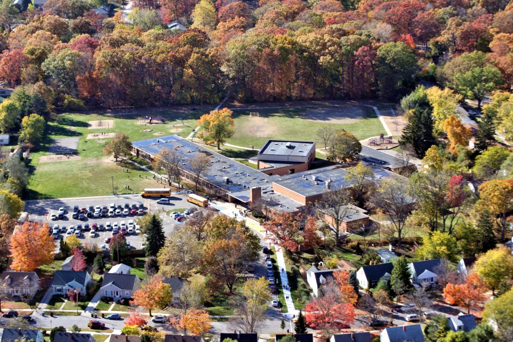 Haisley Elementary School and the surrounding neighborhood in Ann Arbor, MI